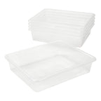 Storex Letter Size Deep Storage Tray - Organizer Bin With Non-Snap Lid For Classroom, Office And Home, Translucent, 5-Pack (6256