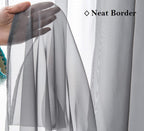 Pi Sheer Curtains 84 Inches Length With Rod Pocket,Privacy Voile Textured Window Backdrop For Bedroom/Living Room 2 Panels (W52 X L84, Dark Grey)