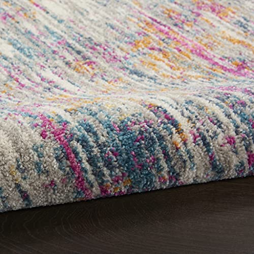 HomeRoots Ivory/Multi 100% Polypropylene 7’ x 10’ Ivory Abstract Striations Area Rug