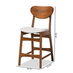 Baxton Studio Katya Mid-Century Modern Grey Fabric Upholstered and Walnut Brown Finished Wood 2-Piece Counter Stool Set