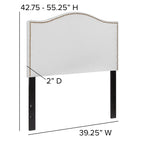 Flash Furniture Lexington Upholstered Twin Size Headboard With Accent Nail Trim In White Fabric
