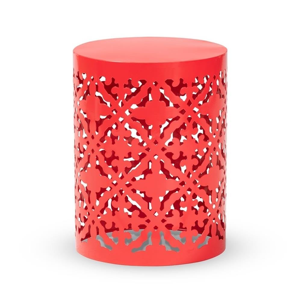 Baxton Studio Jamila Modern and Contemporary Red Finished Metal Outdoor Side Table