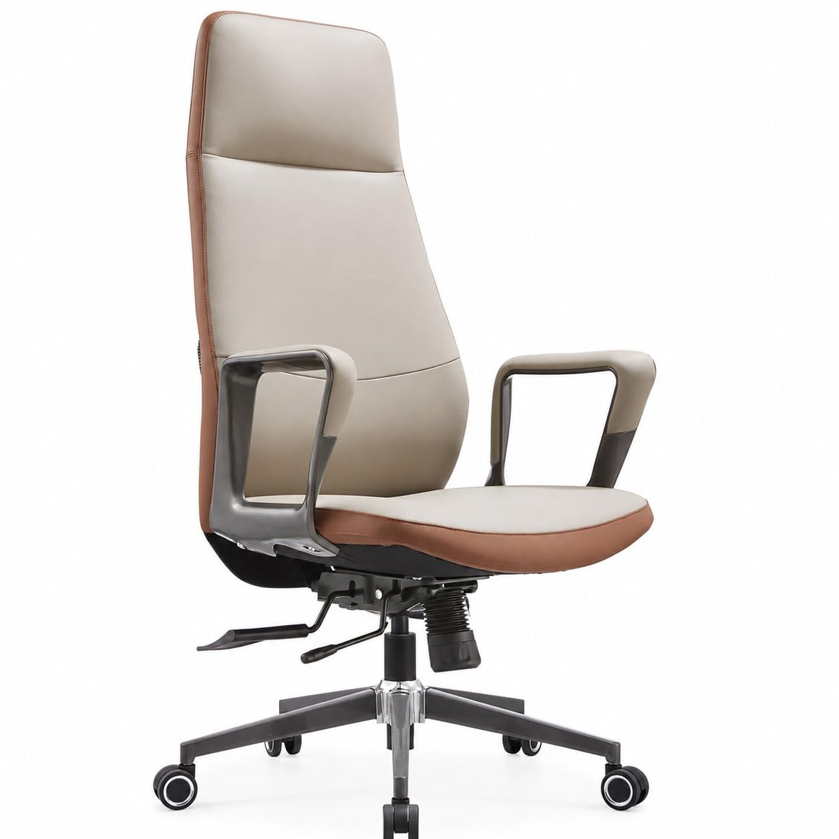 Vornexia Boss Chair For Office & Home  High Back Executive Revolving  Pu Leather Ergonomic Desk With Armrest & Mesh Back Suppo