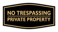 Signs Bylita Fancy No Trespassing Private Property Sign (Black/Gold) - Small