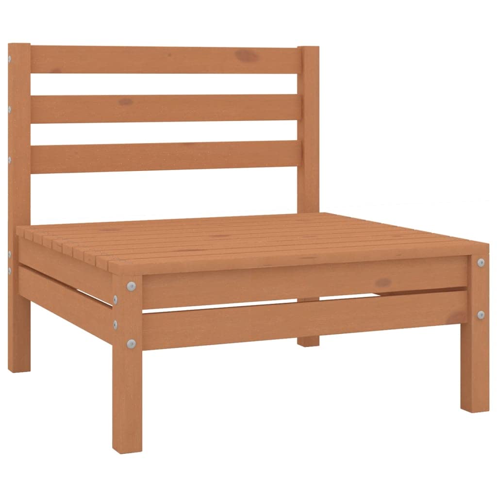 vidaXL Solid Pinewood Patio Lounge Set 9 Piece Garden Outdoor Terrance Backyard Furniture Set Wooden Lounge Sofa Seating Chair Seat Honey Brown