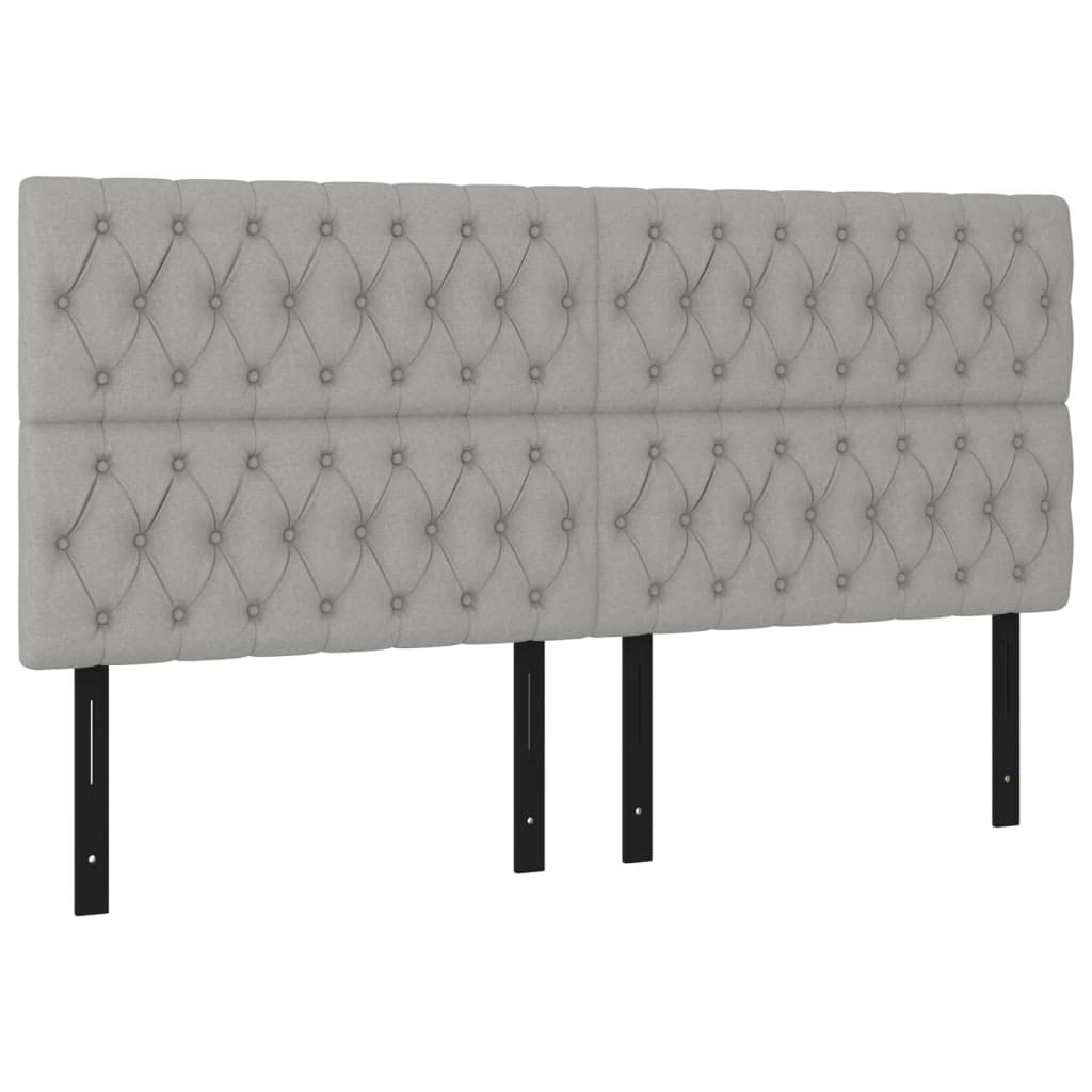 vidaXL LED Headboard, Upholstered Headboard for Bed Home, Bed Headboard with LED Light, Bedroom Furniture, Light Gray 70.9"x2.8"x46.5"/50.4" Fabric