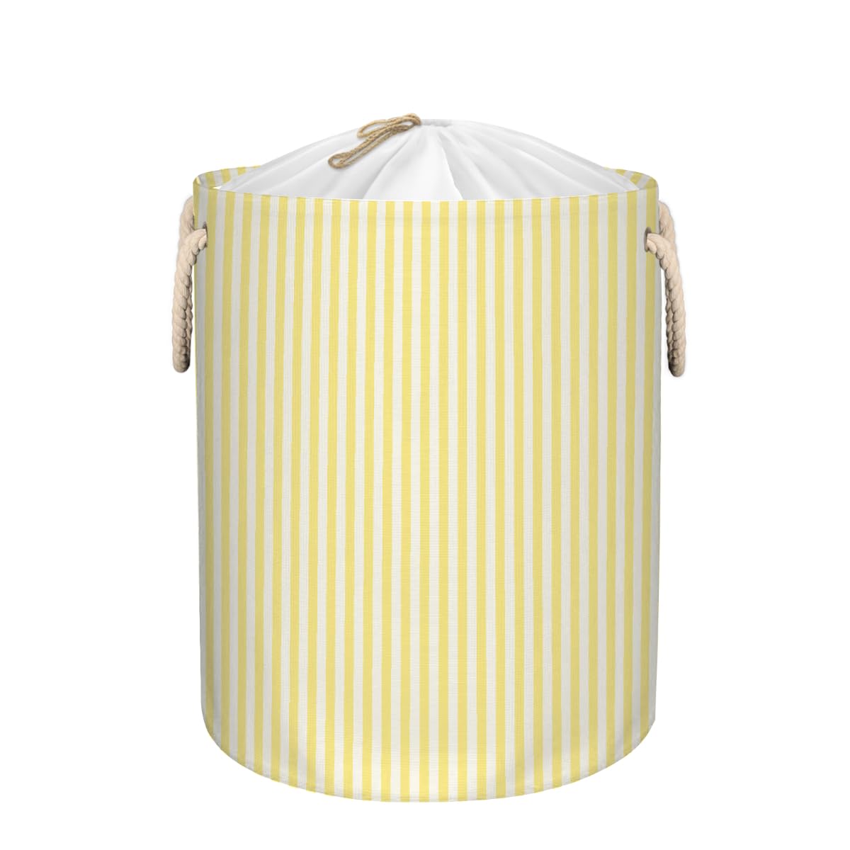 Laundry Hamper 70L Collapsible Laundry Basket for Blankets, Dirty Clothes Hamper (Light Yellow Stripes)