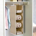 Nuwi Hanging Organizer, 4 Tier Closet Wardrobe Organizer Clothes Storage Non Woven Closet Cloth Organizer For Clothes/Foldable C