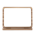 Aestivate Rectangle Compact Table Mirror Standing Wood Framed Mirror Desktop Mirror 90 Degree Rotating Mirror for Makeup Cosmeti