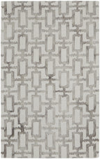 HomeRoots 511106 8 x 11 ft. Ivory & Taupe Wool Geometric Hand Tufted Handmade Rectangle Area Rug, Rectangular