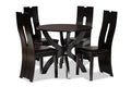 Baxton Studio Ronda Dark Brown Faux Leather Wood 5-Piece Dining Set