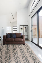 HomeRoots 511835 10 x 13 ft. Black Taupe & Gray Wool Geometric Hand Tufted Handmade Stain Resistant Rectangle Area Rug