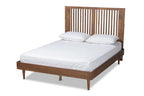 Baxton Studio Kioshi Mid-Century Modern Transitional Ash Walnut Finished Wood Full Size Platform Bed