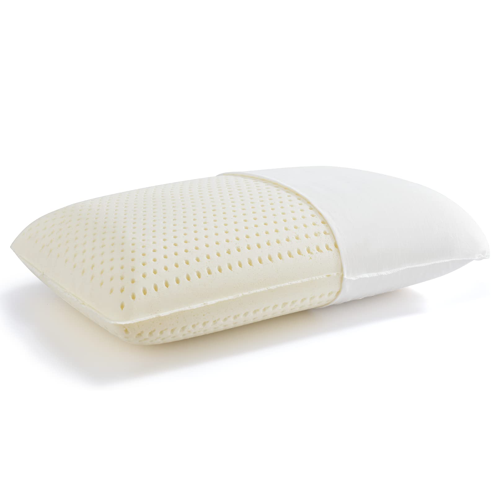 Jotom Talalay Natural Latex Pillow With 100% Cotton Cover, Luxury Extra Soft, Standard Size Bed Pillow For Sleeping, Side, Back