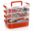 UNFOLD 4 Layer Plastic Storage Box & Organizer | Clear Stack & Carry Portable Storage Bin | Multipurpose Craft, Sewing, Statione