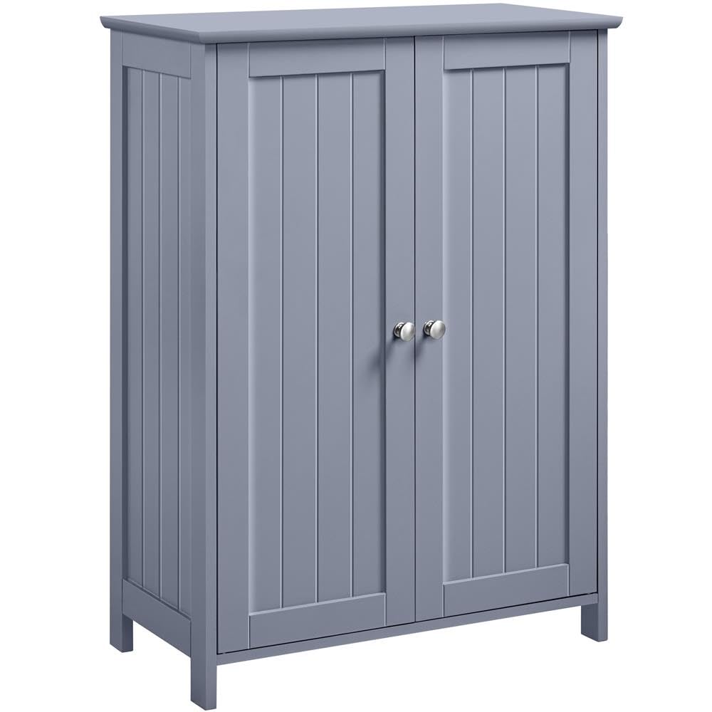 Yaheetech Bathroom Floor Cabinet, Modern Storage Freestanding Organizer Cabinet with Adjustable Shelves & Double Doors, 3-Tier H