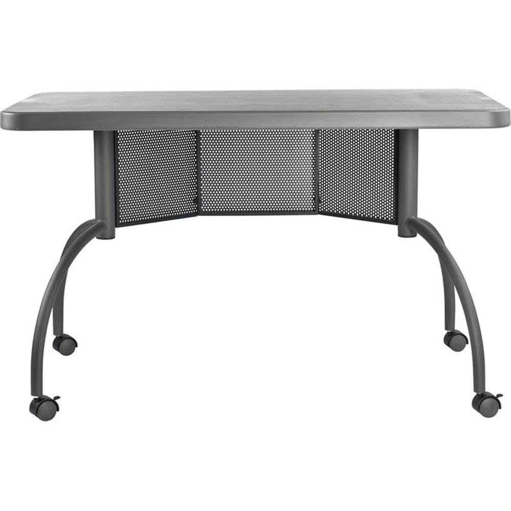 Oklahoma Sound Modern Plastic Teacher's WorkPod Desk in Charcoal Slate
