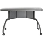 Oklahoma Sound Modern Plastic Teacher's WorkPod Desk in Charcoal Slate