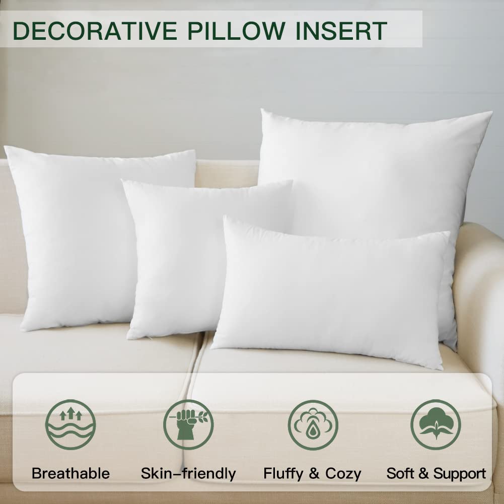 Otostar Throw Pillow Insert, 12 X 20 Cushion Inner Soft Fluffy Plump Stuffer Cushion Pad White Decorative Pillow Insert