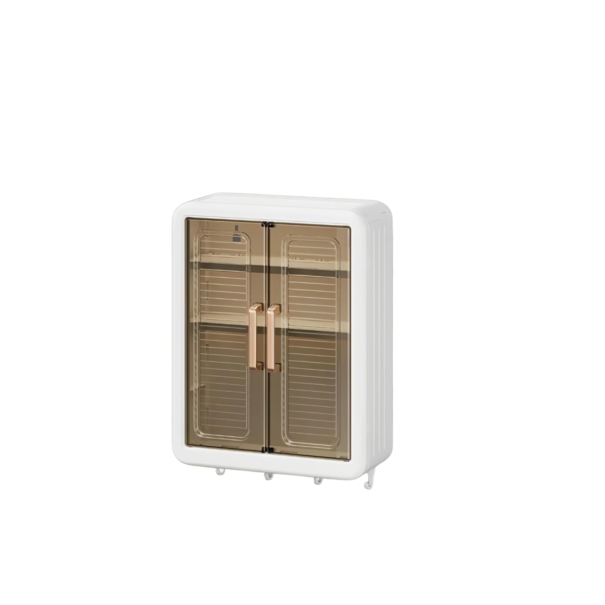 Sewanio Bathroom Organizer Without Drill | Plastic Wall Mounted Storage Cabinet With Magic Stickers | Adjustable Shelves & Door 