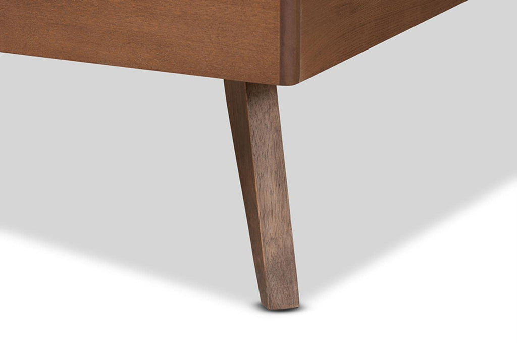 Baxton Studio Lissette Mid-Century Modern Ash Walnut Finished Wood Twin Size Platform Bed Frame