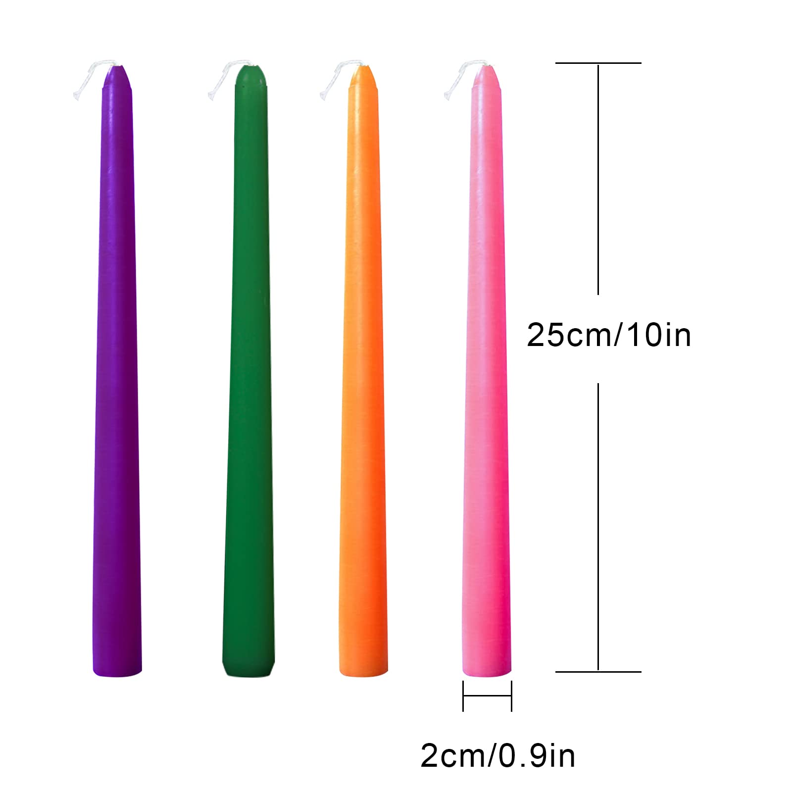 10 Inch White Taper Candles-Set Of 4 Tapered Candle, Tall Candlesticks,Home Dinner Candle, Party, Wedding, Halloween, Christmas