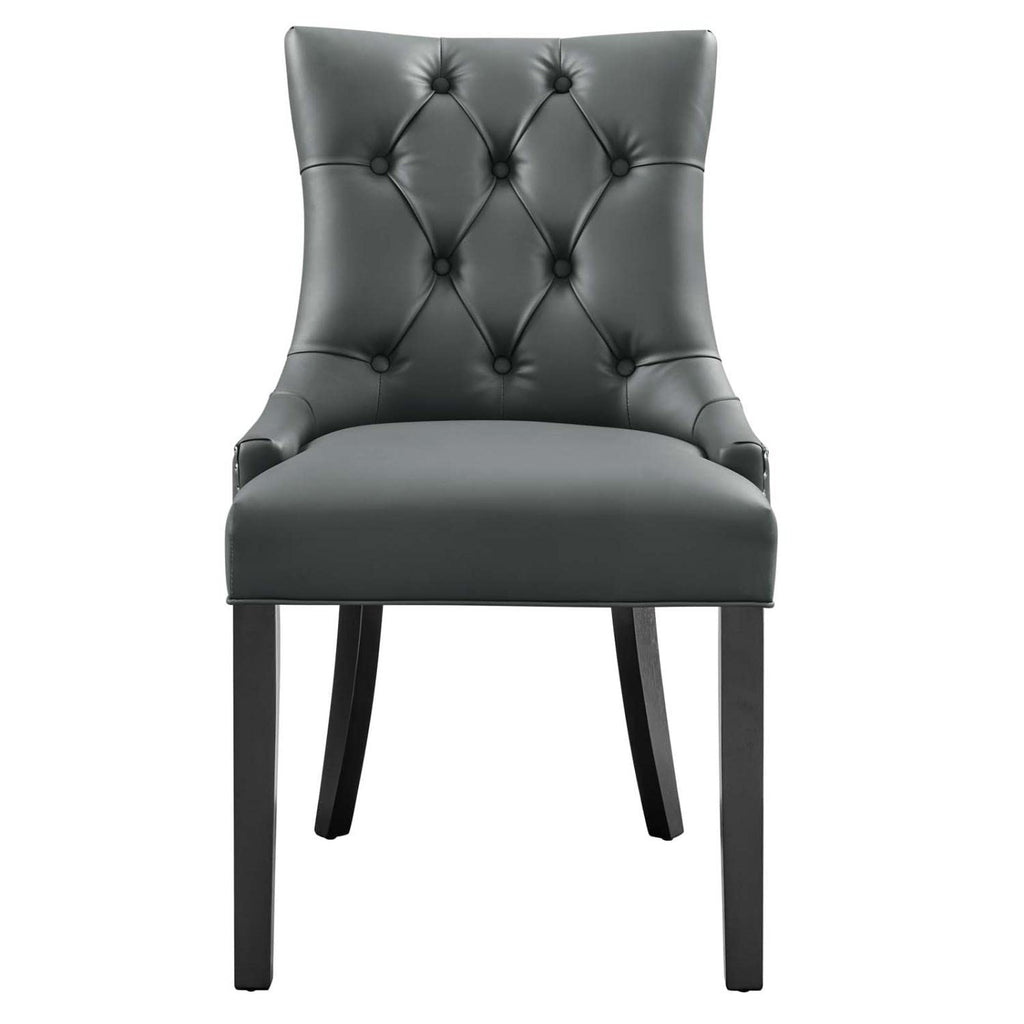 Modway Regent Tufted Vegan Leather Dining Chair In Gray