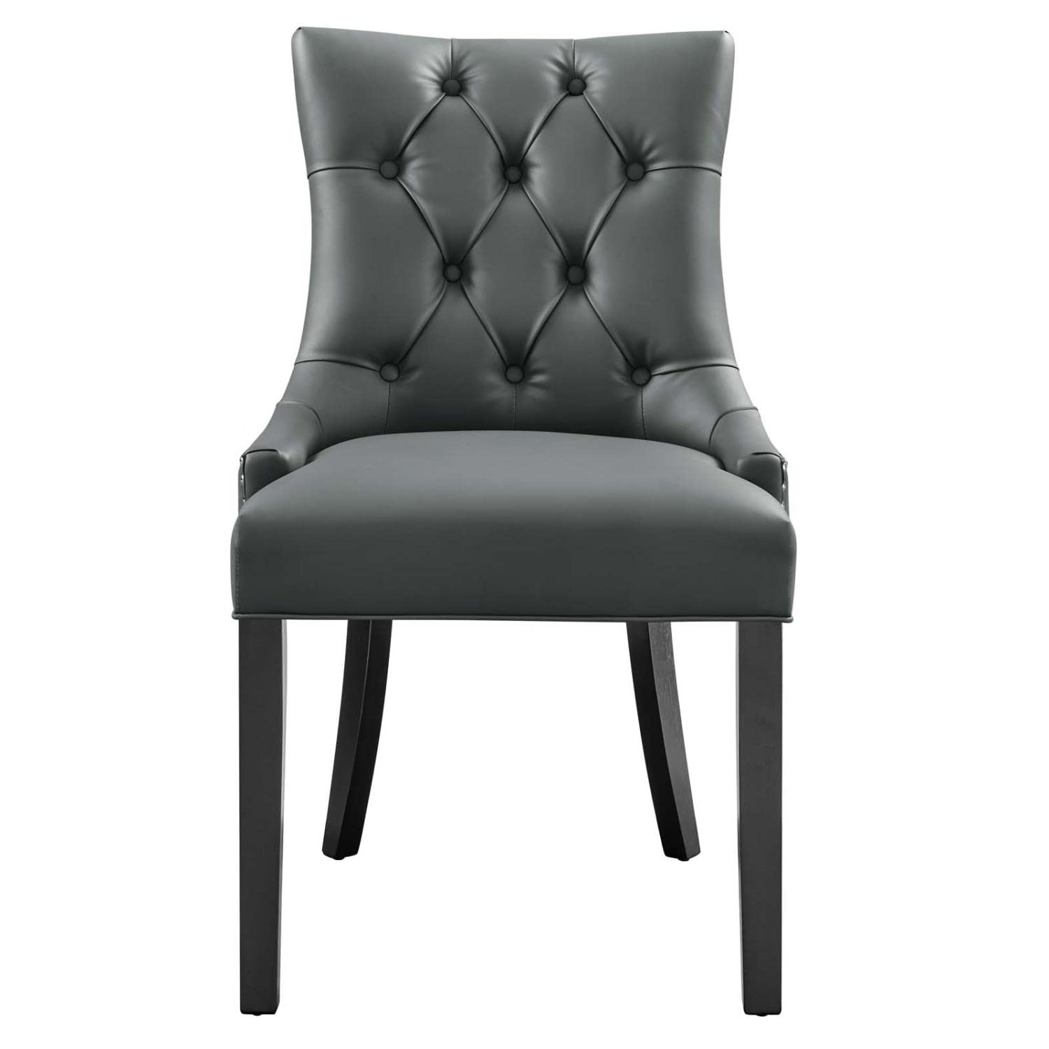 Modway Regent Tufted Vegan Leather Dining Chair In Gray