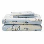 Eddie Bauer - King Sheets, Cotton Flannel Bedding Set, Brushed For Extra Softness, Cozy Home Decor (Skating Penguin, King)