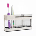 Kienlix 2 Cup Toothbrush Toothpaste Stand Holder Storage Organizer  (Pack of 1,Plastic)