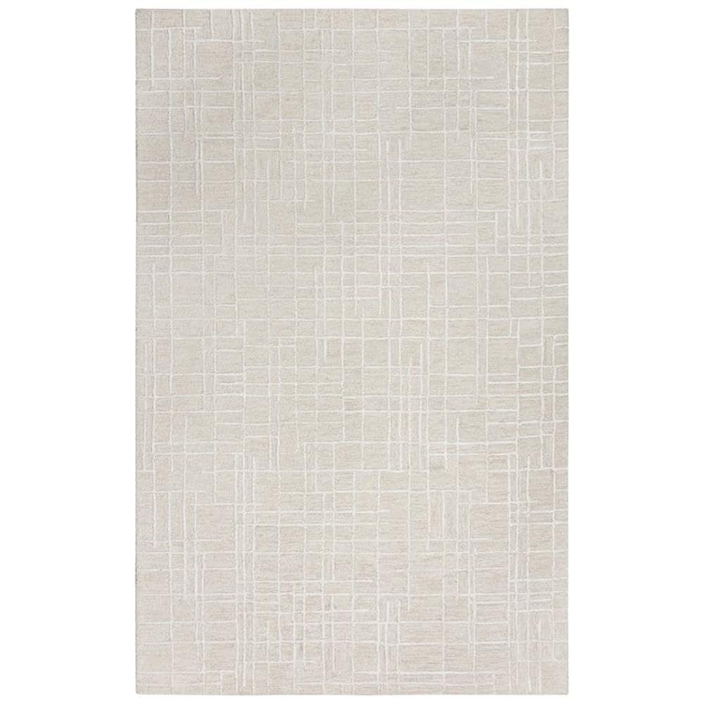 Classic 5' X 7'6" Geometric Ivory/Grey Hand Tufted Area Rug