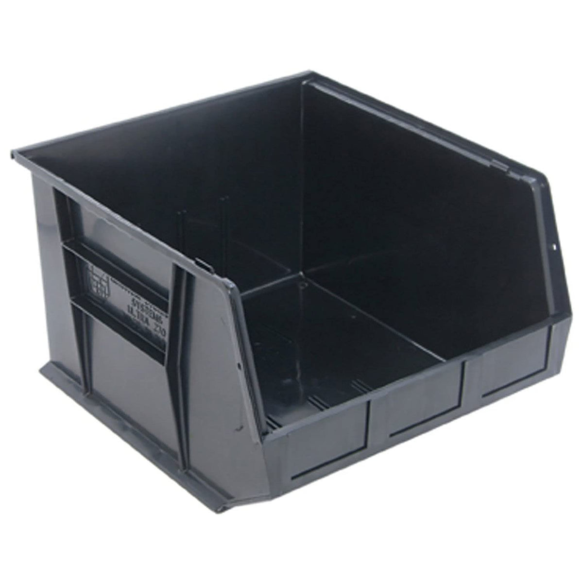 Quantum QUS270 Plastic Stacking Bin, 16-1/2 x 18 x 11 Black - Lot of 3