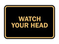 Signs Bylita Classic Framed Watch Your Head Sign (Black Gold) - Medium