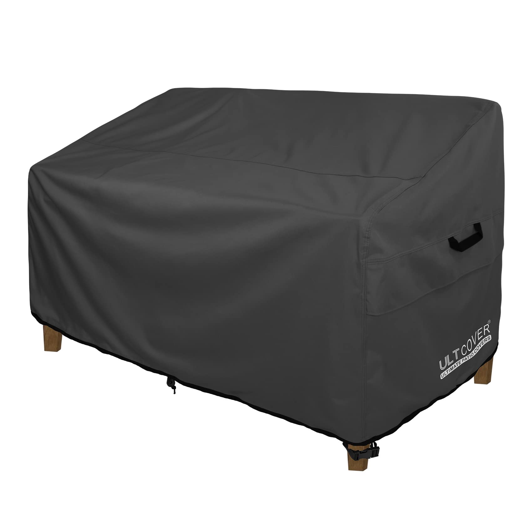Ultcover Patio Furniture Sofa Cover 74W X 35D X 35H Inch Waterproof Outdoor 3-Seater Couch Cover, Black