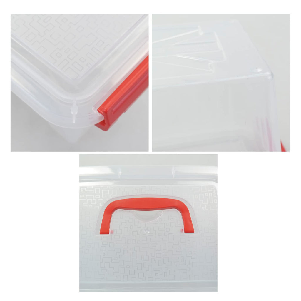 Easymanie 6 Pack 3 Qt Mini Plastic Storage Box Bin With Handle