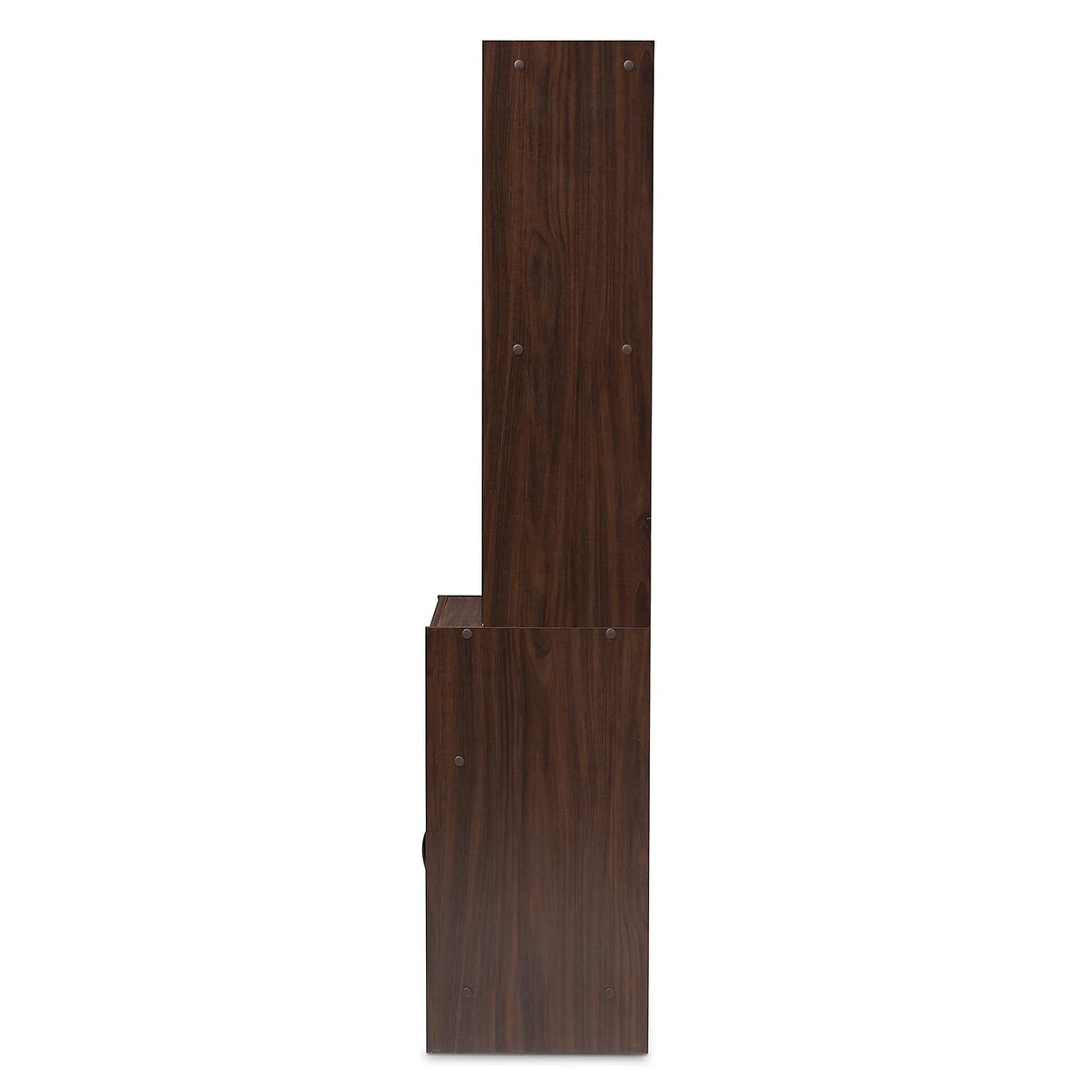 Baxton Studio Laurana 23.62-inch W Kitchen Storage Cabinet and Hutch, Walnut Brown (147-8318-HiT)