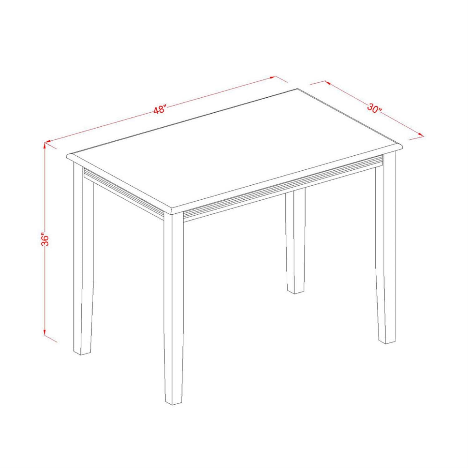 East West Furniture YAGR3-WHI-W 3 Piece Kitchen Counter Set for Small Spaces Contains a Rectangle Dining Room Table and 2 Dining Chairs, 30x48 Inch, Buttermilk & Cherry