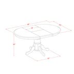 East West Furniture Avon7-Blk-Lc 7 Pc Dining Room Set-Oval Table With Leaf And 6 Dining Chairs