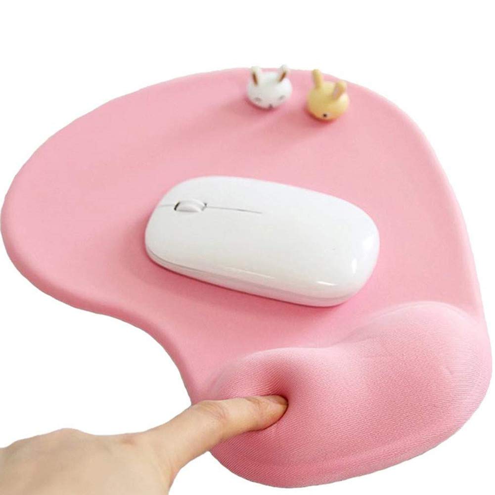 Office Mousepad With Gel Wrist Support - Ergonomic Gaming Desktop Memory Foam Mouse Pad Wrist Rest - Silicone Non-Slip Rubber Ba