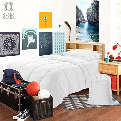 DESTINY CRESCENT BEDDING Twin XL 3-Piece Cotton Jersey Bed Sheet Set - Breathable White Cooling Sheets for Dorm & Split King Beds
