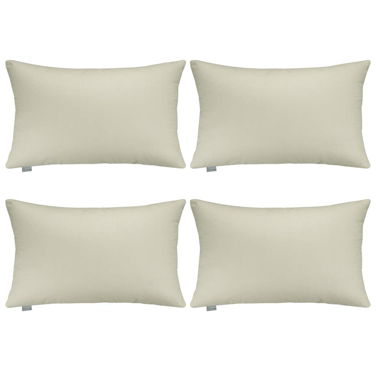 Thmyo 4Pack 100% Cotton Christmas/Halloween Lumbar Comfortable Solid Decorative Throw Pillow Case Rectangle Cushion Cover Pillo