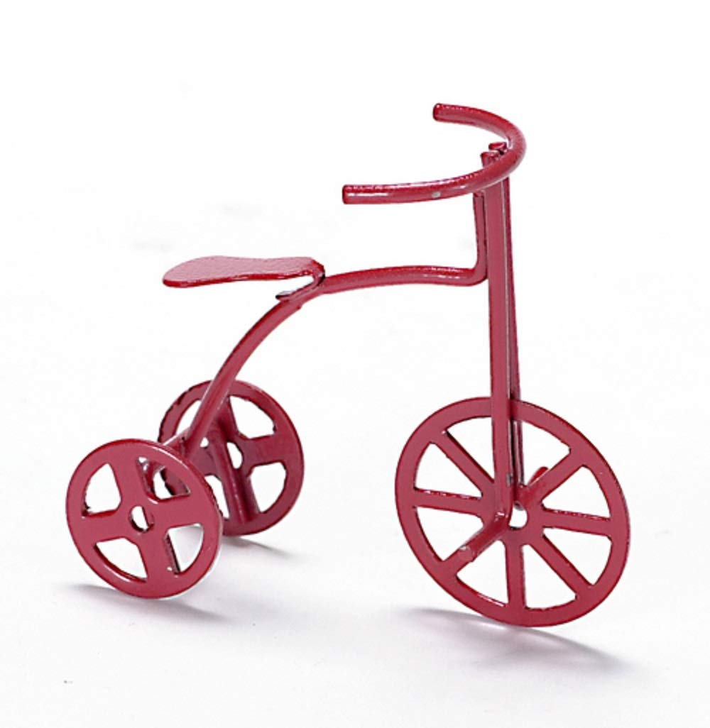 Dolls House Red Bike Childs Tricycle Miniature 1:12 Nursery Toy Shop Accessory