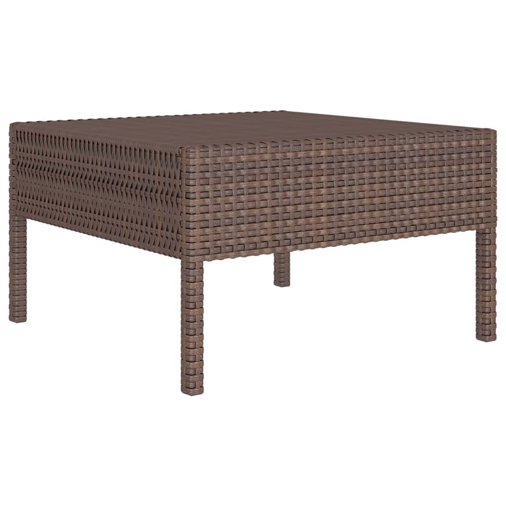 vidaXL Patio Lounge Set 12 Piece, Patio Furniture Set for Outside, Sectional Sofa with Cushions, Sofa, Farmhouse Modern, Poly Rattan Brown
