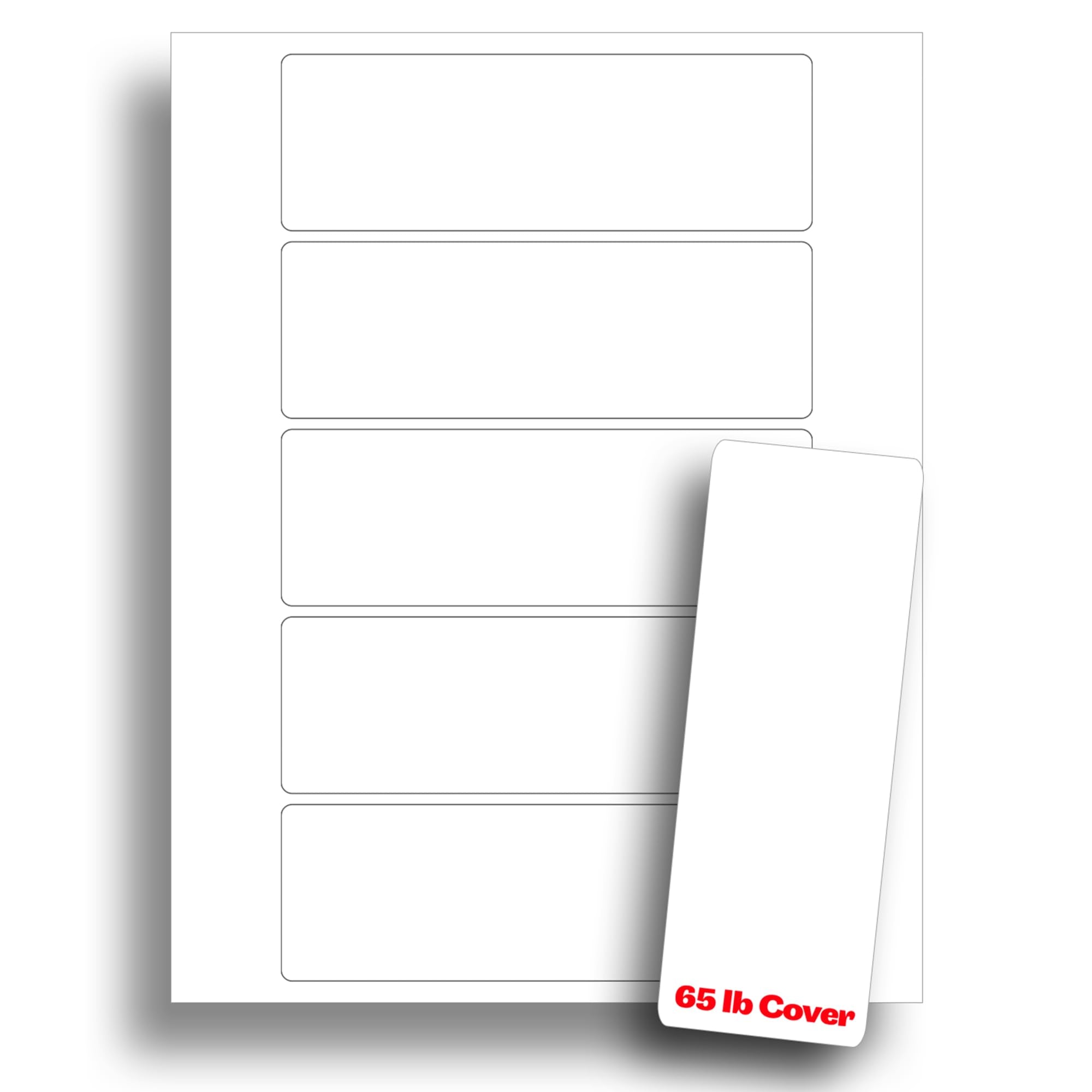 White Printable Blank Bookmarks - 65Lb Cover - 2' X 6' Perforated - 10 Sheets / 50 Blank Bookmarks For Inkjet & Laser Printers