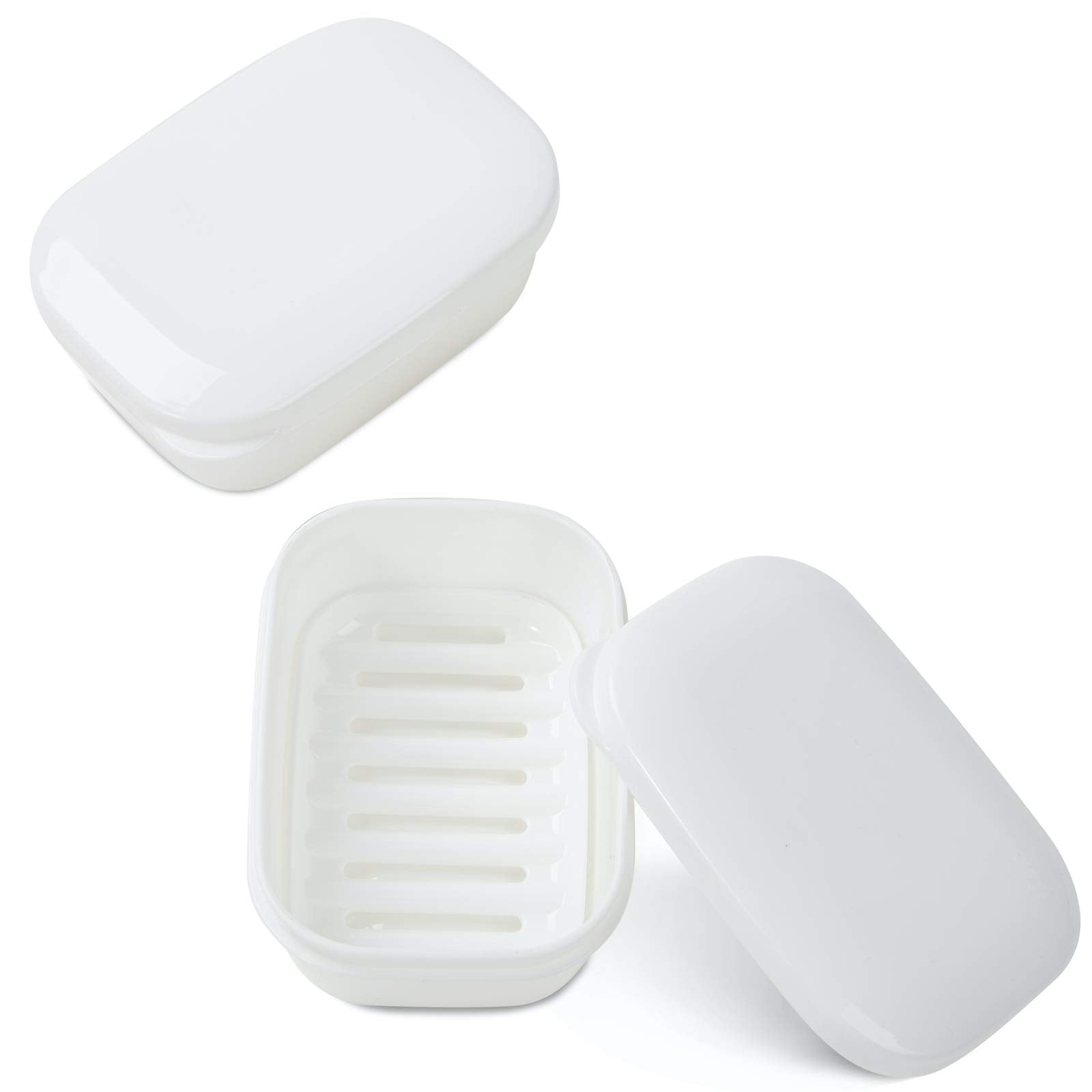 Quatish Travel Soap container, 2PcS Portable Soap Holder with Lid, Travel Bar Soap Holder, Soap case for camping gym Travel, Soa