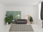 HomeRoots 512552 8 x 10 ft. Tan Silver & Gray Wool Floral Hand Tufted Handmade Rectangle Area Rug
