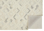HomeRoots 512762 8 x 10 ft. Gray & Ivory Wool Geometric Hand Tufted Handmade Rectangle Area Rug