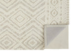 HomeRoots 512798 9 x 12 ft. Ivory & Tan Wool Geometric Hand Tufted Handmade Stain Resistant Rectangle Area Rug