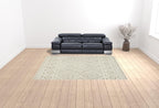 HomeRoots 512798 9 x 12 ft. Ivory & Tan Wool Geometric Hand Tufted Handmade Stain Resistant Rectangle Area Rug
