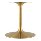 Modway Lippa 60" Oval-Shaped Mid-Century Modern Dining Table With White Wood Top And Gold Base